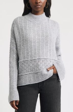 Treasure & Bond Mock Neck Alpaca & Wool Blend Sweater in Grey Heather at Nordstrom Rack, Size Medium