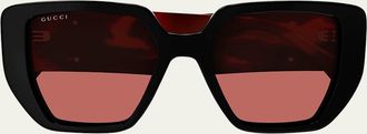 Gucci GG Recycled Acetate Butterfly Sunglasses