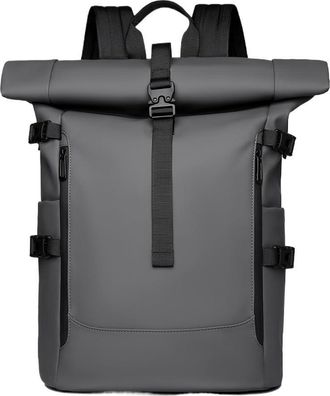 Generic Shoulder Bag Mens Of Business Computer Outdoor Leisure Rolled Edge Travel Backpack Commuting(Grey)