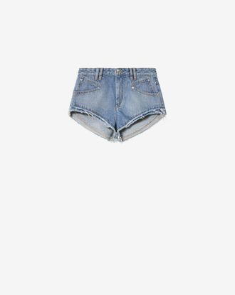 Isabel Marant Short Eneidala En Denim - Femme - Bleu Clair - Taille 38 - Isabel Marant