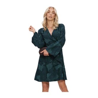 Freebird by Steven Danina Wrap Jurk - Dames - Jurken - Groen - Maat: M Leer