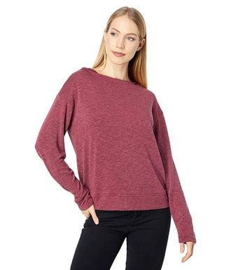 Mod-o-doc Sweater Womens Garnet Soft Slubby Knit Long Sleeve Pullover ERK1070