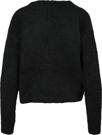 Patrizia Pepe Backless Black Sweater With Twisted Knot And Long Sleeves