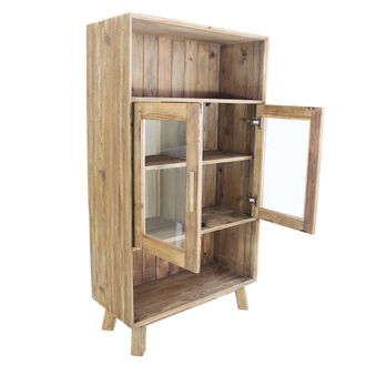 Milani Home Milani Home - Pinus - Credenza Con Vetrina In Pino Riciclato