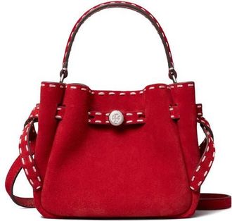 Tory Burch Mini Romy Suede Bucket Bag in Red at Nordstrom