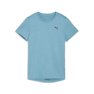 Puma Trainingsshirt PUMA W TAD ESSENTIAL HEATHER TEE, Damen, Gr. XXL, baltic sea blau heather, Jersey, Obermaterial: 100% Polyester, regular fit normal, Ru