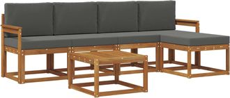 vidaXL Conjunto De Sof&aacute;s De Exterior 6 Uds. Natural Y Antracita Vidaxl