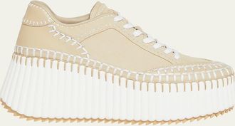 Chlo&eacute; Nama Canvas Platform Sneakers