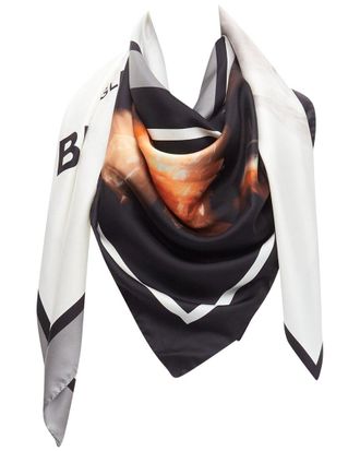Burberry Silk London Logo Scarf, Never Worn (Authentic Pre-Loved)