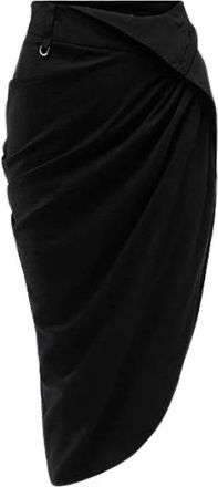 Jacquemus Rokken, Dames, Zwart, M, Gedrapeerde Rok