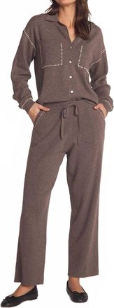 Bella Dahl Whip Stitch Straight Leg Pant In Heather Smoke