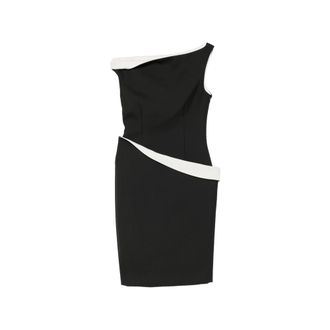R&oacute;he Asymmetric Two-tone Midi Dress