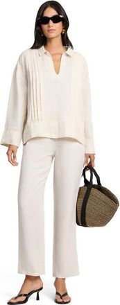 Onia Air Linen Mid-Rise Pant in Natural at Nordstrom, Size 12