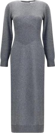 Givenchy Lange Gebreide Jurk - Dames - Kleedjes - Grijs - S - Kasjmier - Kleedjes