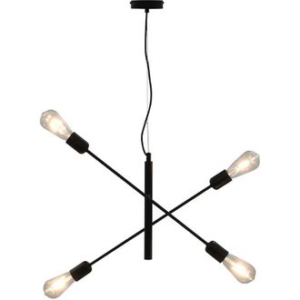vidaXL Ceiling Light with Filament Bulbs 2 w Black E27 Vidaxl