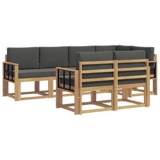 vidaXL Conjunto De Sof&aacute;s De Exterior 7 Pcs Blanco Y Antracita Vidaxl