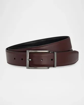 Ferragamo Men & apos;s Double Adjustable Reversible Leather Belt