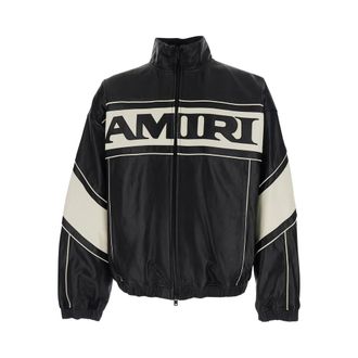Amiri Logo-print Leather Jacket