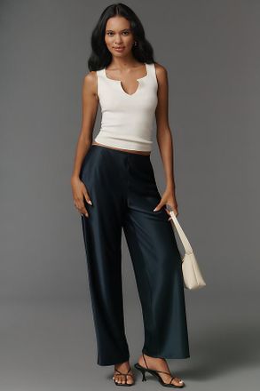 Reformation Gale Satin Mid-Rise Bias Pants