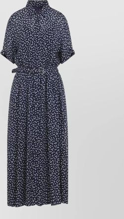Ralph Lauren Collection silk blend printed short sleeve midi shirt dress