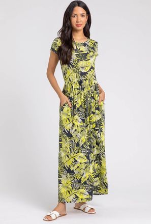 Roman Tropical Print Jersey Maxi Dress