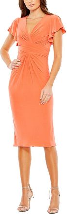 Mac Duggal Flounce Sleeve Midi Dress