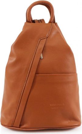 Generic Women Soft Leather Italian Vera Pelle Rucksacks Ladies Backpacks Gym School Shoulder Bags VPR244 (Camel)