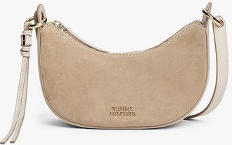 Tommy Hilfiger Womens Suede Mini Crossbody Bag - Beige