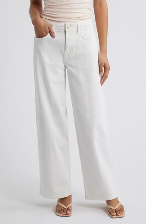 Open Edit Mid Rise Wide Leg Jeans in Morgan Wash at Nordstrom, Size 25