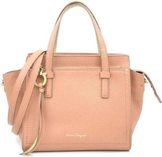 Ferragamo Tweedehands leren schoudertassen - Dames - Vintage Shopper - Roze - ONE Size - Leer - Vintage