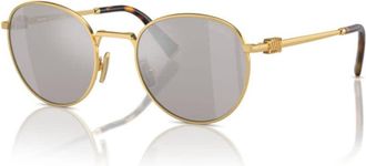 Miu Miu Ladies Black Round Sunglasses MU55ZS 5AK07F