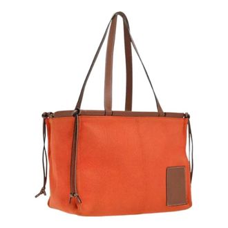 Loewe Tweedehands Canvas handtassen - Dames - Vintage Shopper - Oranje - ONE Size - Leer - Vintage