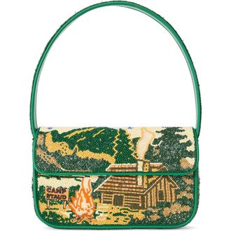 Staud Tommy Beaded Shoulder Bag in Camp Staud at Nordstrom