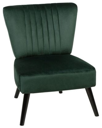 Beliani Sill&oacute;n terciopelo verde esmeralda