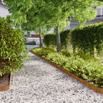 Berkfield Home Lawn Edgings 50 pcs 10x103 cm Flexible Corten steel in Brown