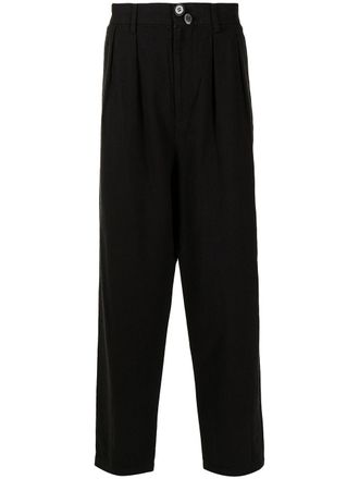 Undercover by Jun Takahashi pleat-detail buttoned tailored trousers - men - Linen/Flax/Wool/Cotton - 2 - Black