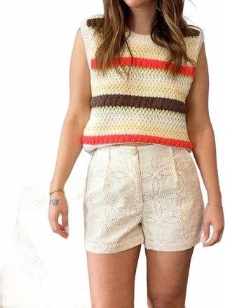 THML Clothing Haisley Striped Sleeveless Top In Cream