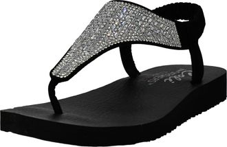 Skechers Womens RHINESTONE SLING BACK W YOGA Sandals Black 2 (35)