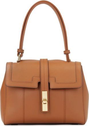 Kazar Bruine handtas met klep en handvat - Dames - Handtassen - Bruin - ONE Size - Tassen