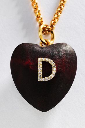 Timeless Pearly Wood Initial Pendant Necklace
