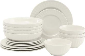 Gibson Home Melbourne Embossed Porcelain Dinnerware Set in White at Nordstrom