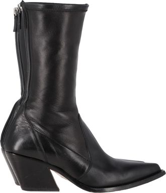 Givenchy Pre-owned Womens Slant-Heel Mid-Calf Boots in Black Leather - Size EU 39