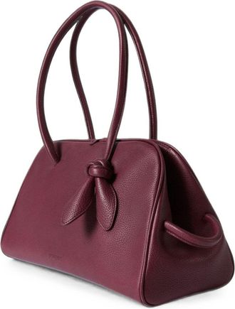 Jacquemus Burgundy Silk And Nylon Handbag With Knot Detail