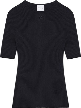 Courrèges Maglione a coste - Blu