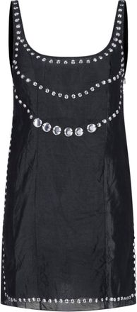 Gimaguas Black Claude Studded Silk Mini Dress
