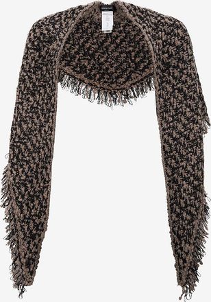 Fabiana Filippi Dreieckiger Stola aus zweifarbigem Strick mit Fransen
