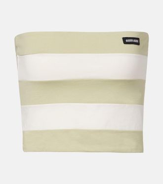 Miu Miu Top a fascia in jersey di cotone a righe