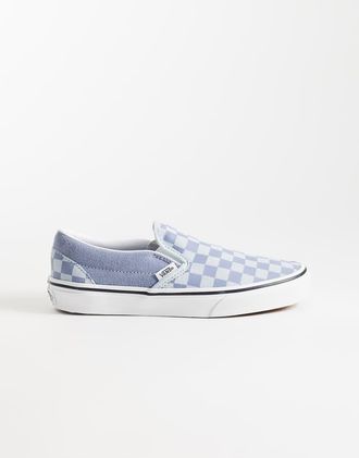 Vans Sneakers senza lacci azzurre a scacchi-Blu