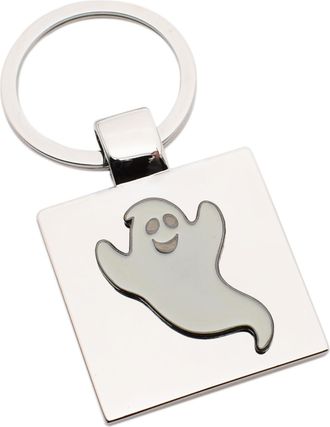 Generic Personalised Engraved Keyring with Ghost Design Presented in a Gift Organza Bag