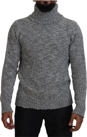 Dolce & Gabbana Elegante grijze coltrui - Heren - Coltruien - Grijs - M - Wol - Truien & Vesten